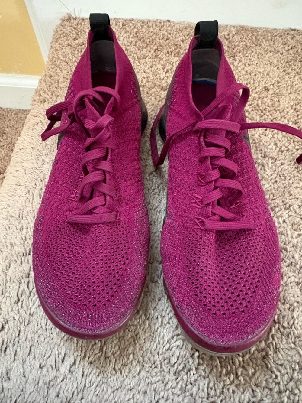 Nike Women's Knit Lace-Up Sneakers - Fuchsia